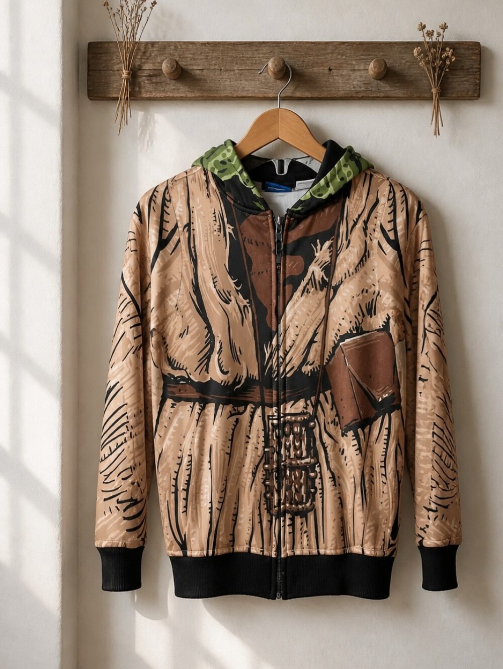 Star Wars | Yoda Mask Kids Zip Front  Hoodie Jacket Size XS